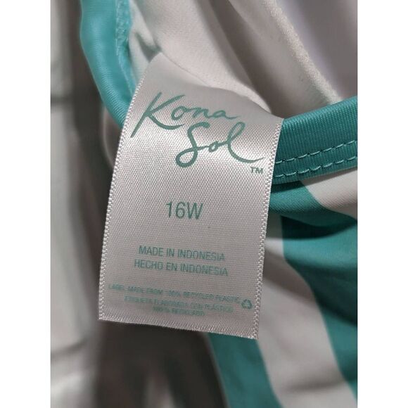 Kona Sol Size 16W One piece Striped Bathing Suit New Without Tags - Picture 3 of 6